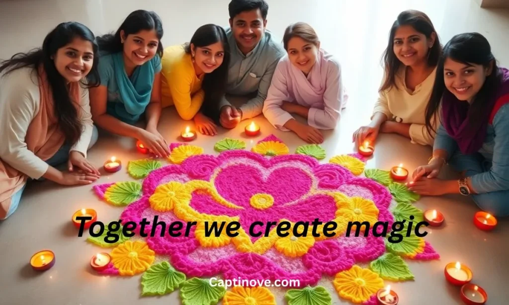Rangoli Captions for Moments of Friendship & Togetherness