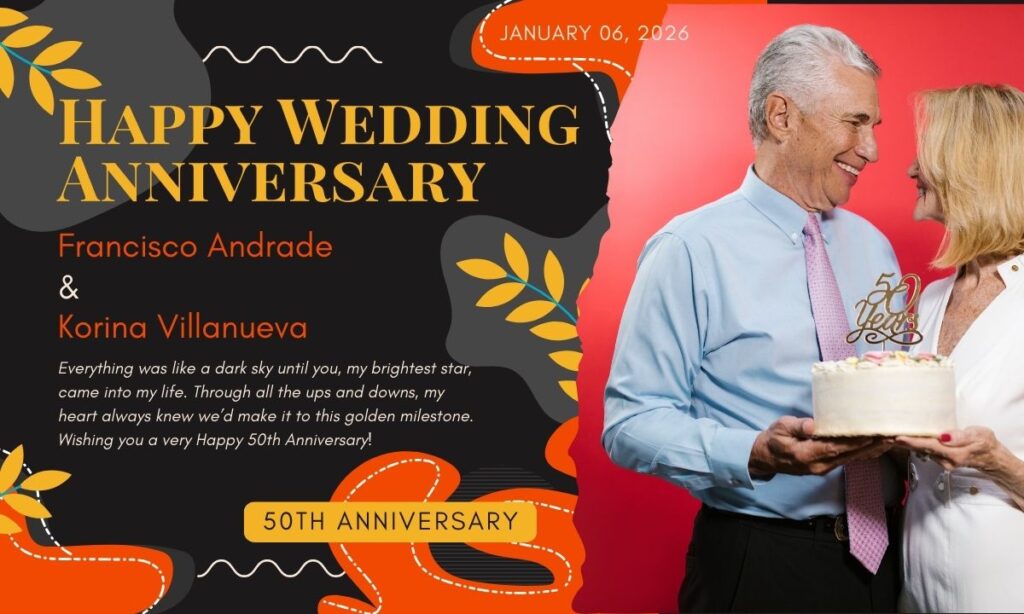 50th Wedding Anniversary Wishes for Couple