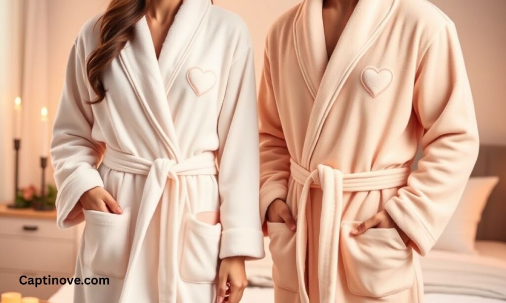 Matching couples bathrobe set