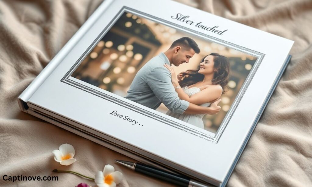 Silver-touched love story photo book