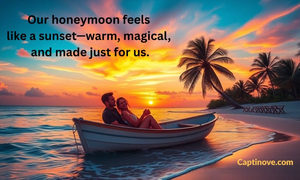 Romantic Sunset Captions for Honeymooners