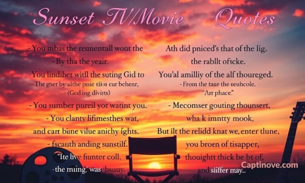 Sunset TVMovie Quotes and Song Lyrics for IG Captions