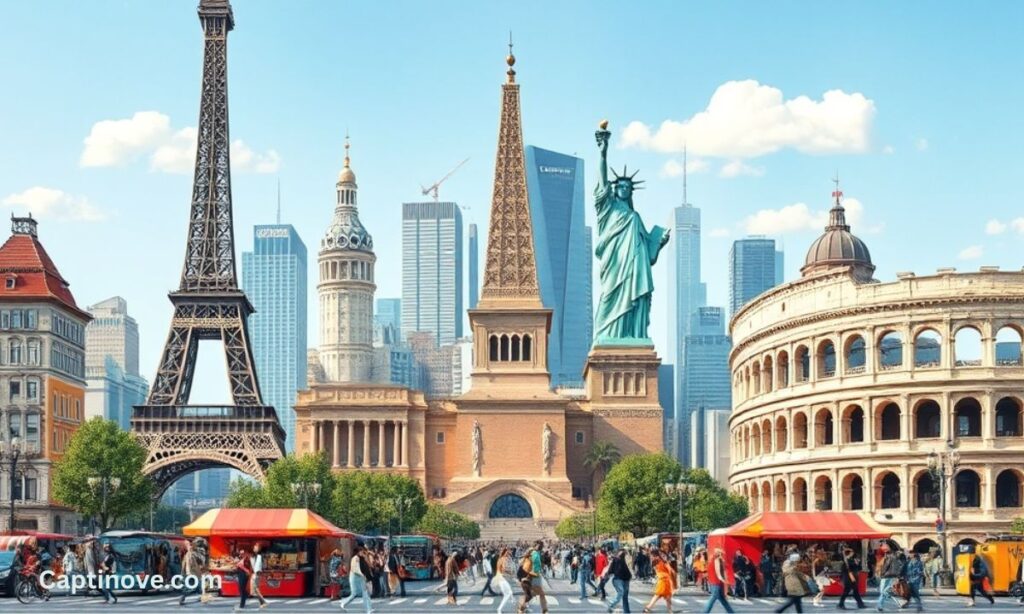 Travel Captions for World-Famous Landmarks